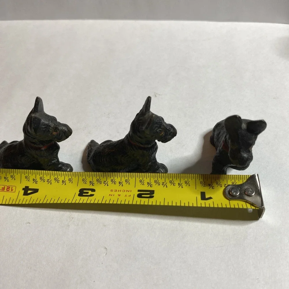 Vintage Hubley? Scottie Dog Lot Of 3 Paperweight‎ Figurines Scottish Terrier
